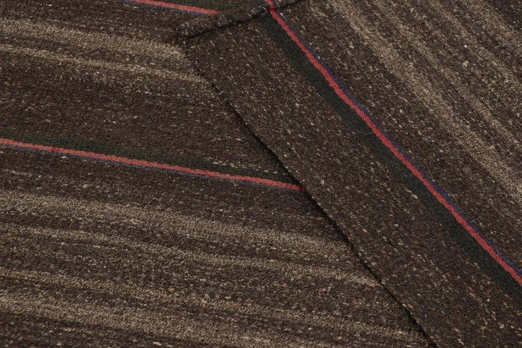 Vintage Azerbaijani Striped Geometric Kilim