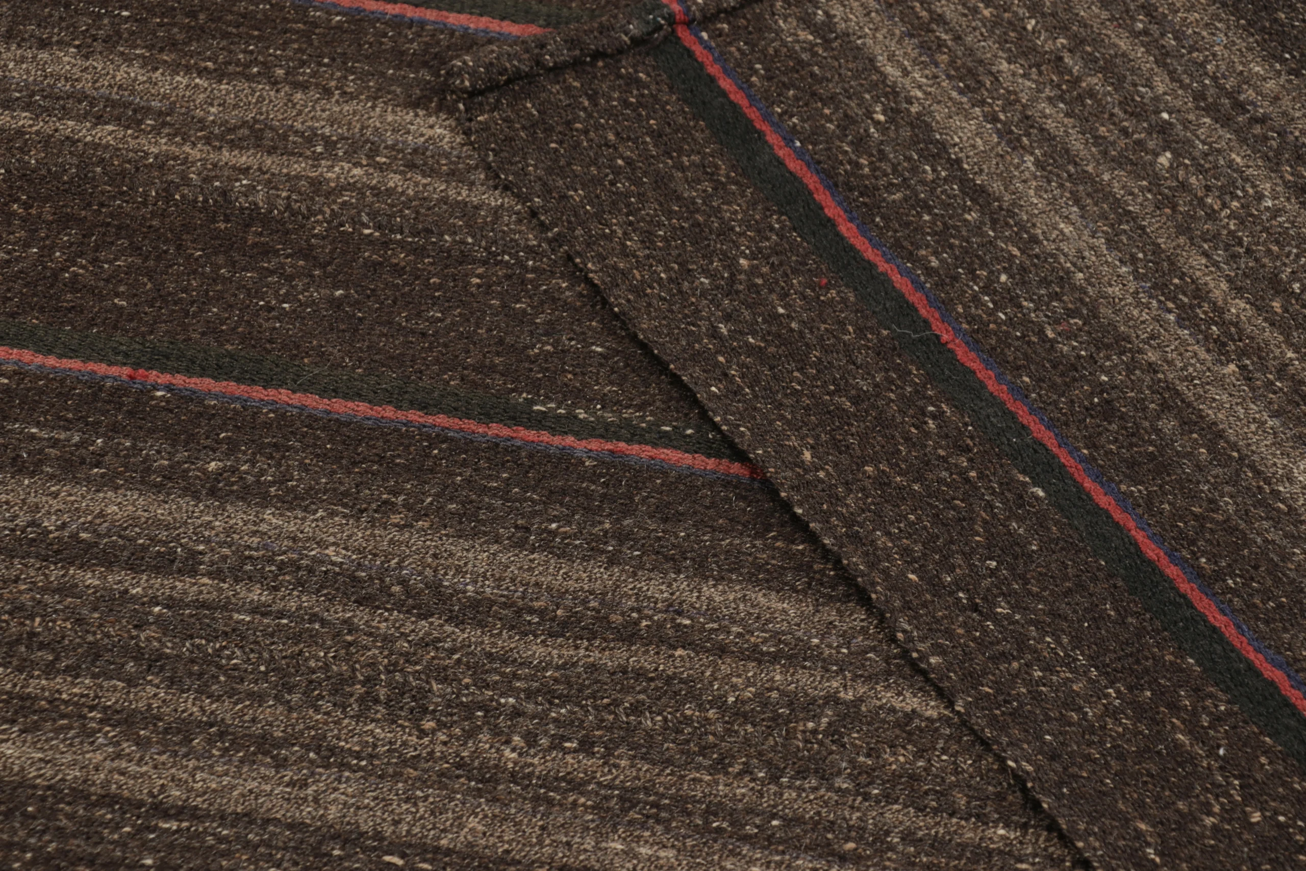 Vintage Azerbaijani Striped Geometric Kilim