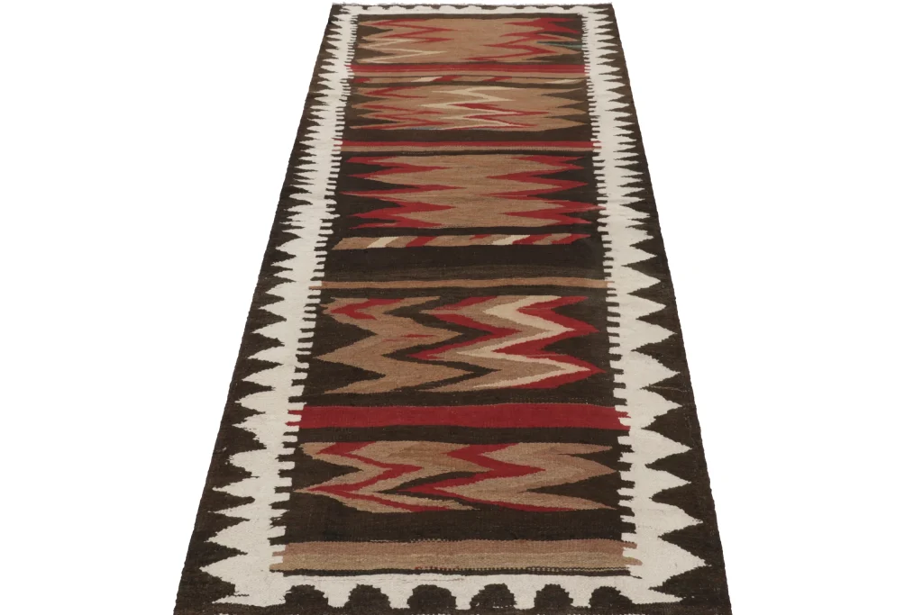 Vintage Shahsavan Striped Geometric Kilim Runner