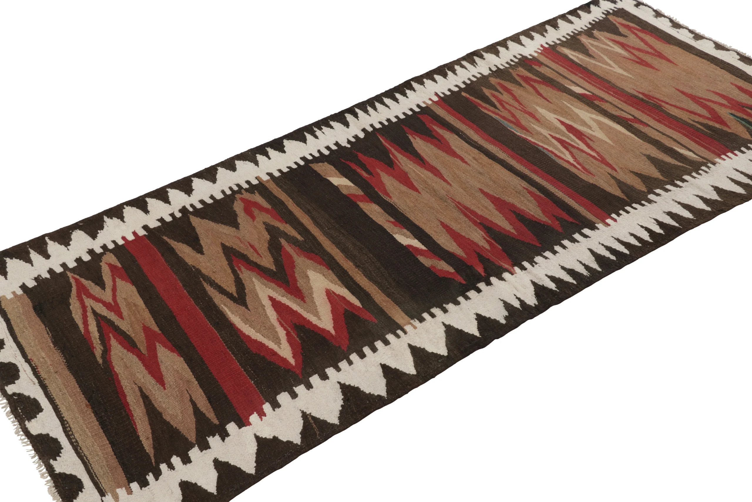 Vintage Shahsavan Striped Geometric Kilim Runner