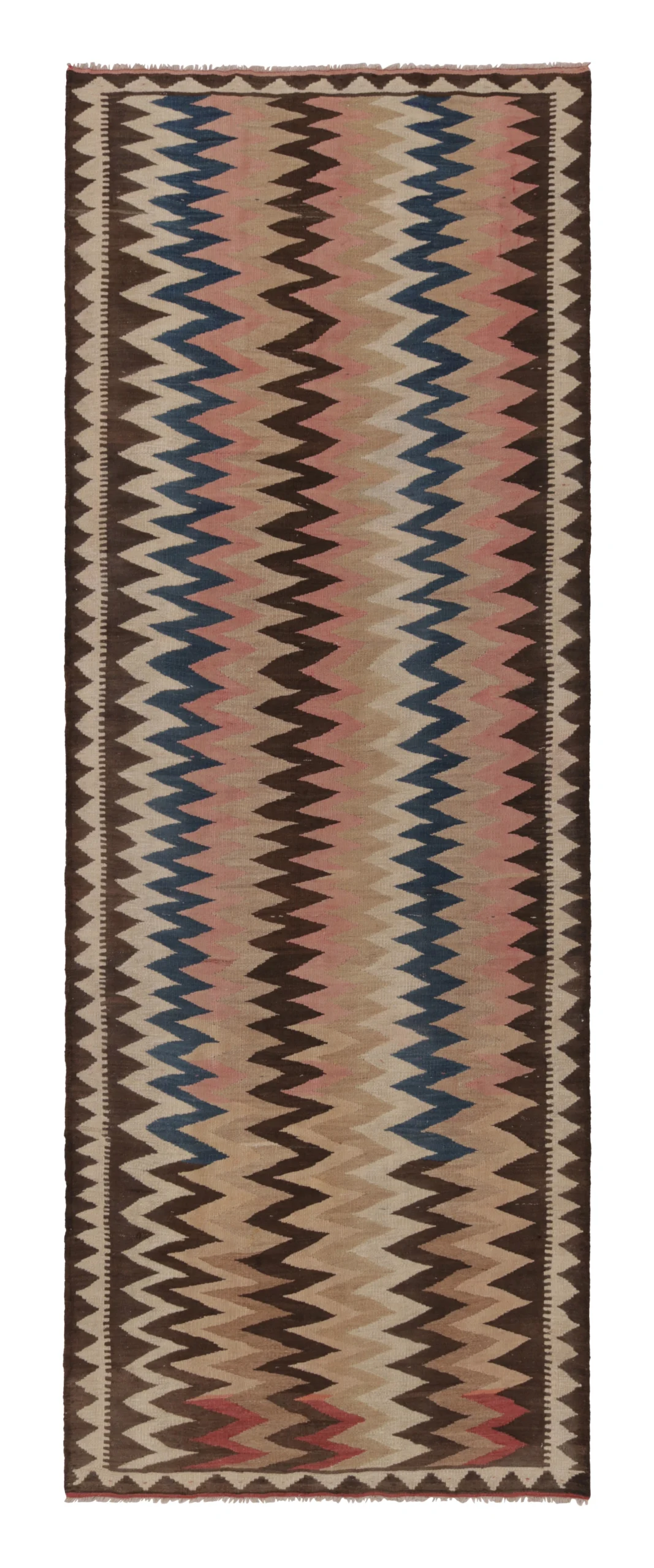 Vintage Shahsavan Ghazvin Geometric Kilim Runner