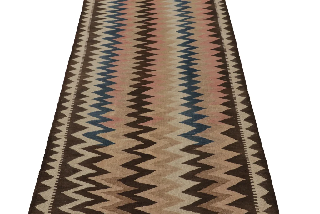 Vintage Shahsavan Ghazvin Geometric Kilim Runner