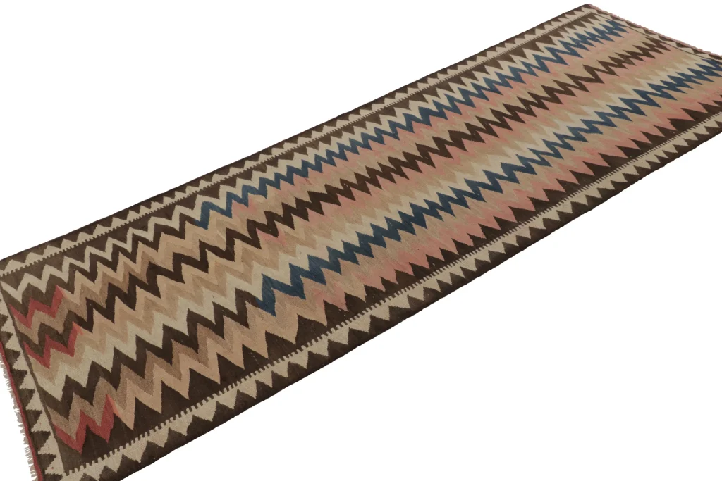Vintage Shahsavan Ghazvin Geometric Kilim Runner