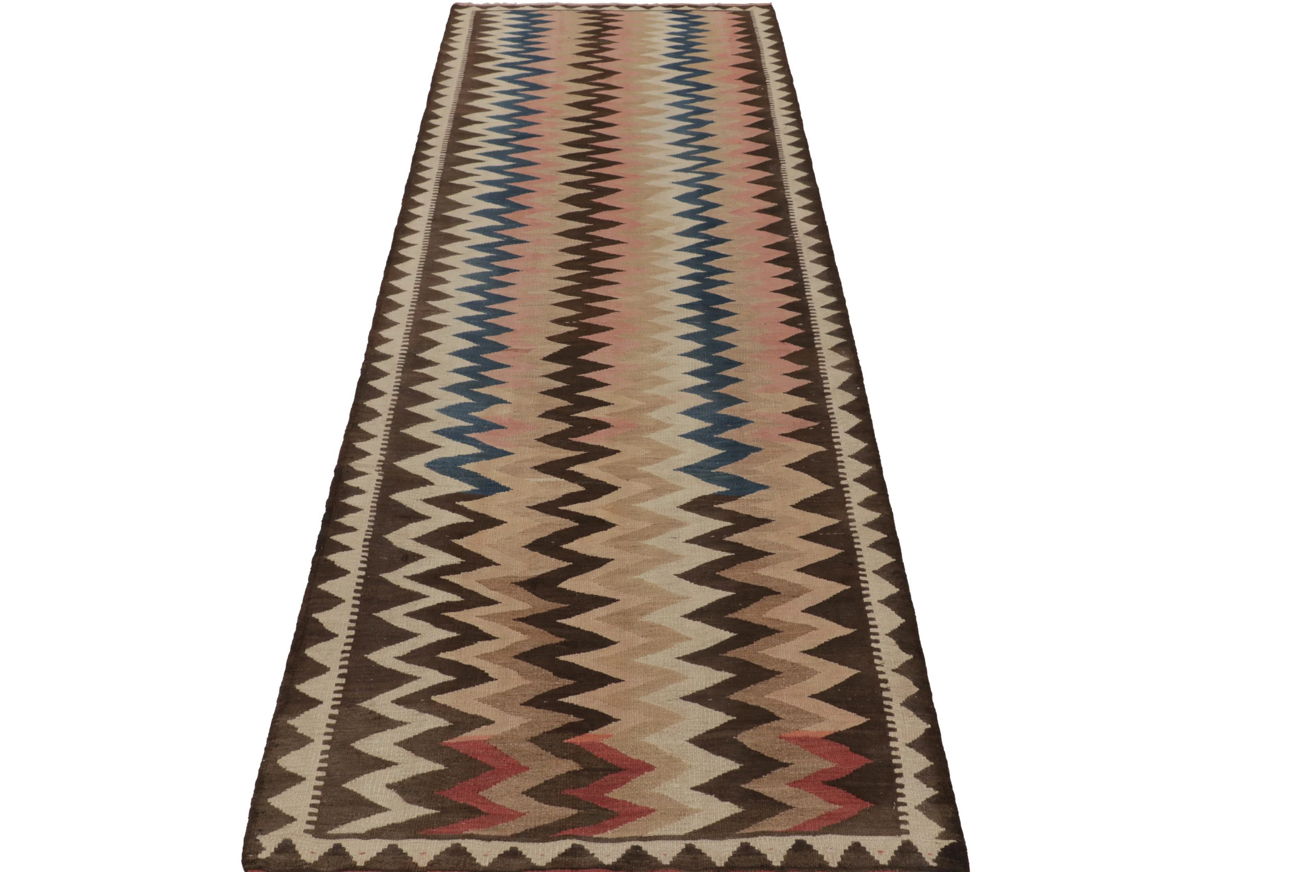 Vintage Shahsavan Ghazvin Geometric Kilim Runner