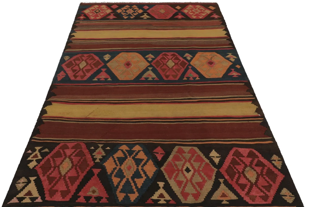 Vintage Shahsavan Dashte Moghan Geometric Kilim