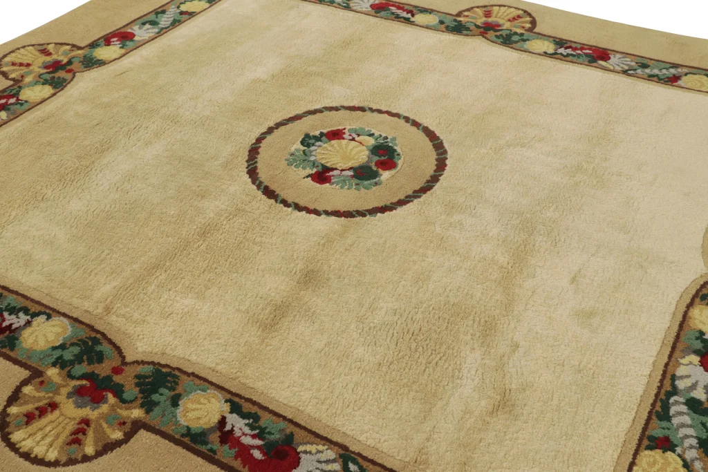 French Art Deco Floral Rug