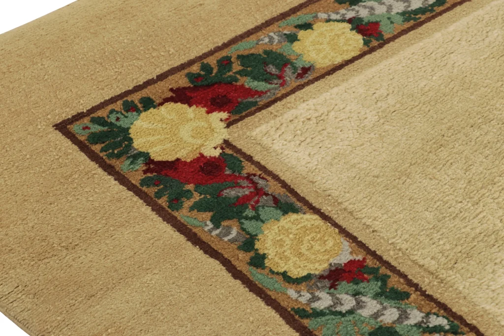 French Art Deco Floral Rug