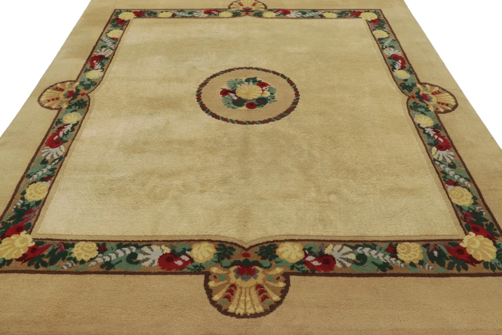 French Art Deco Floral Rug