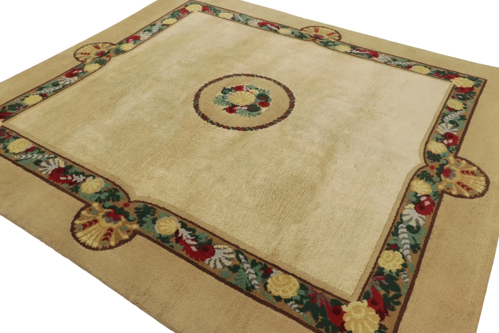 French Art Deco Floral Rug