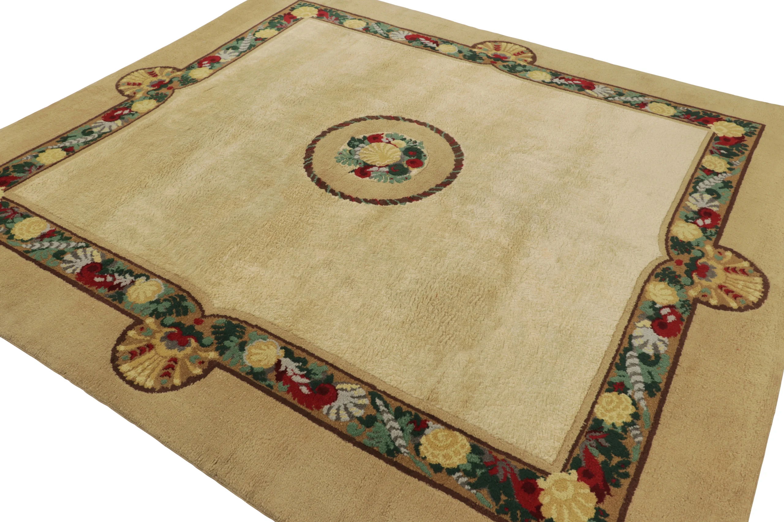 French Art Deco Floral Rug