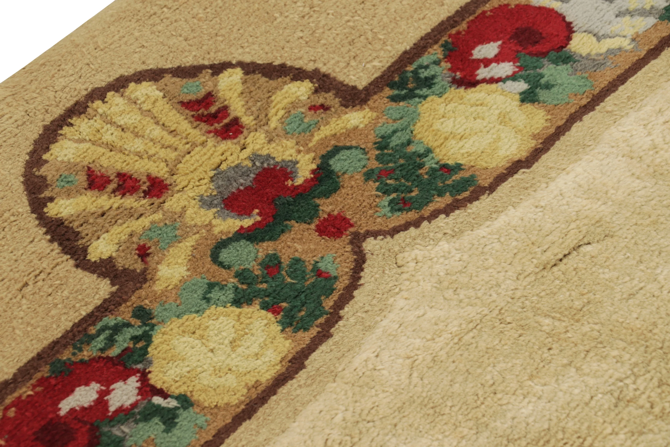 French Art Deco Floral Rug