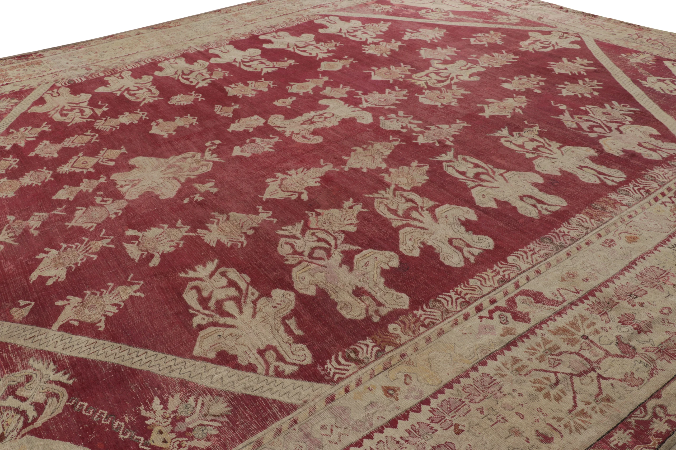 Antique Ghiordes Floral Rug