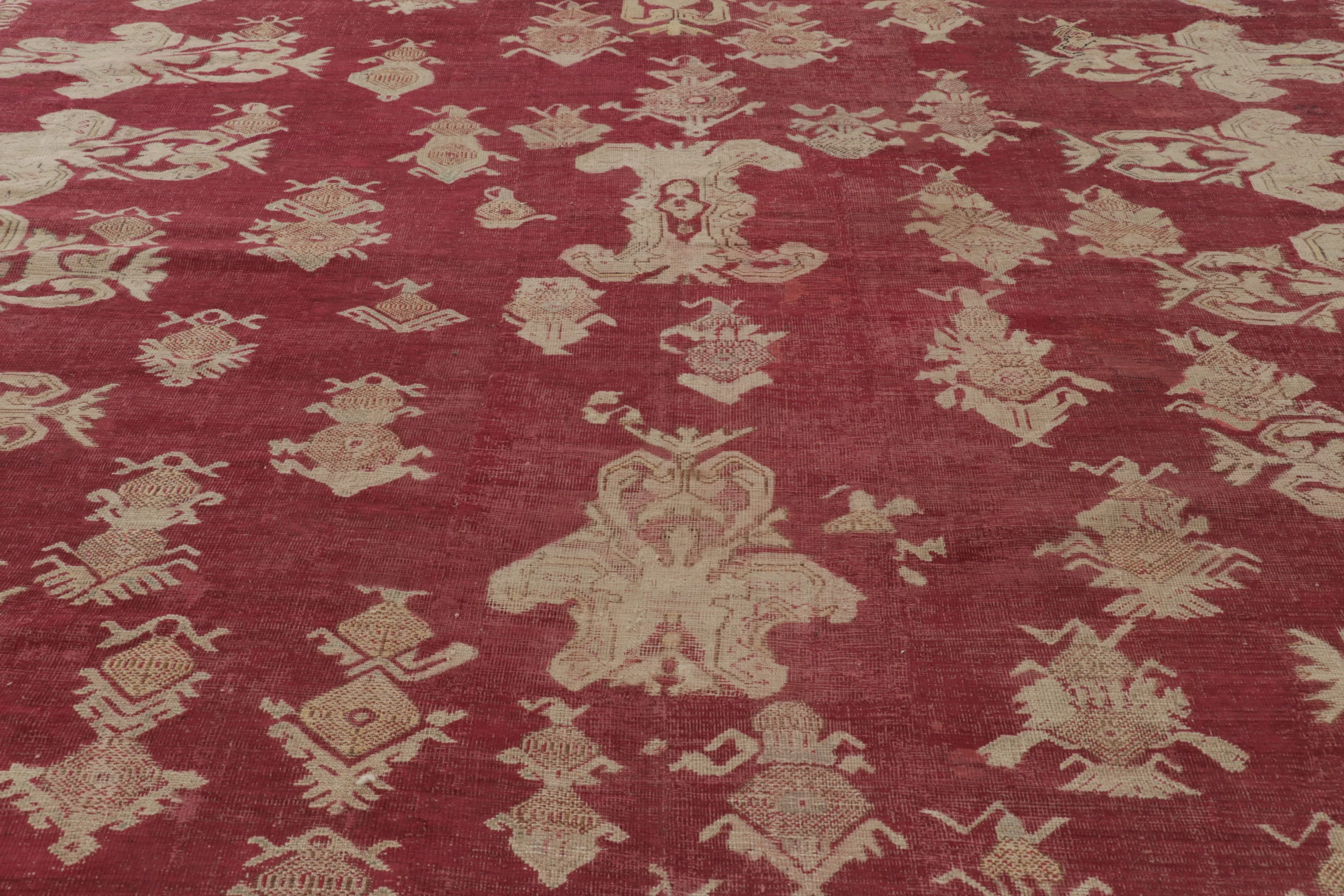 Antique Ghiordes Floral Rug