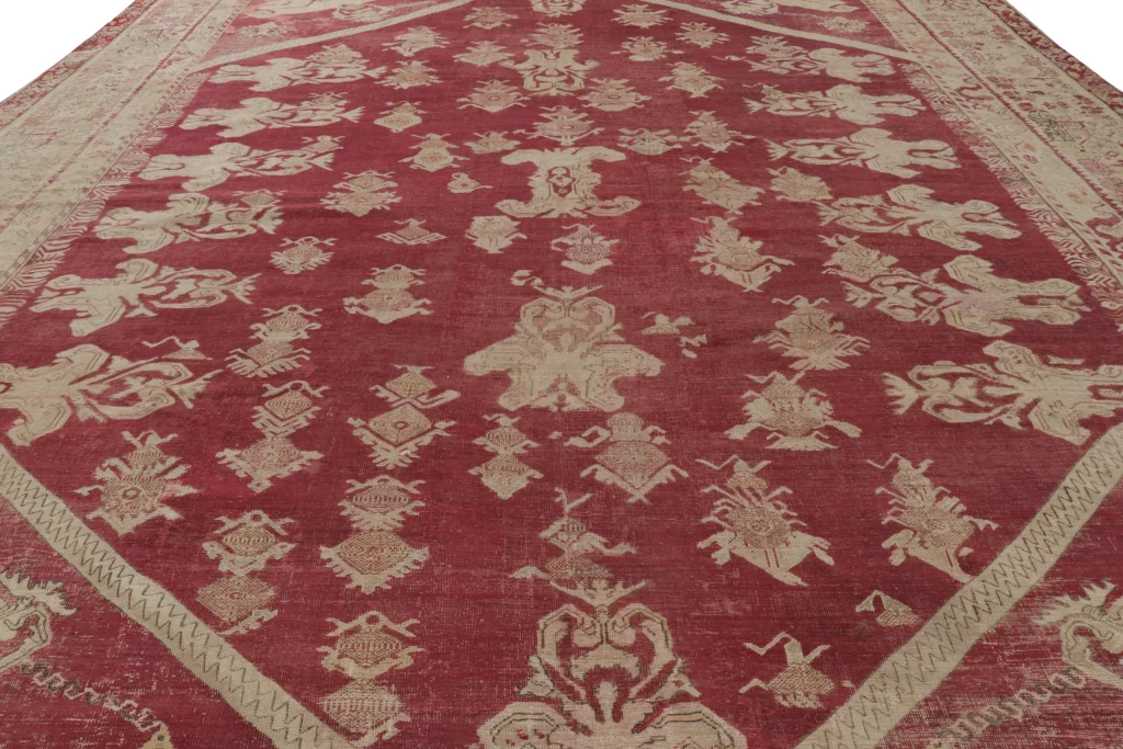 Antique Ghiordes Floral Rug