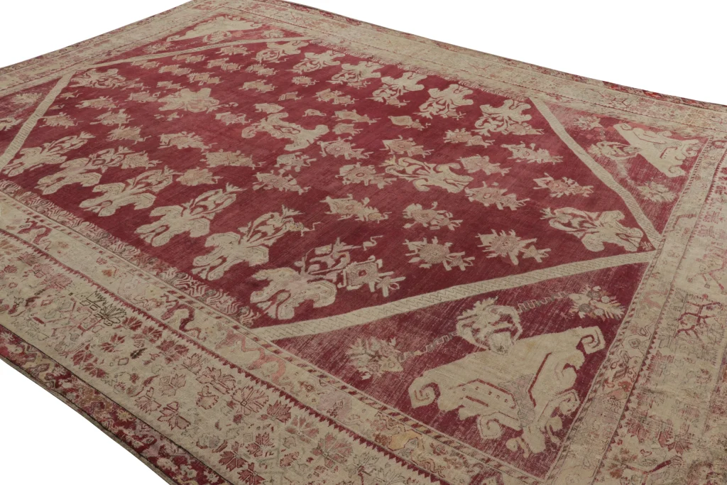 Antique Ghiordes Floral Rug