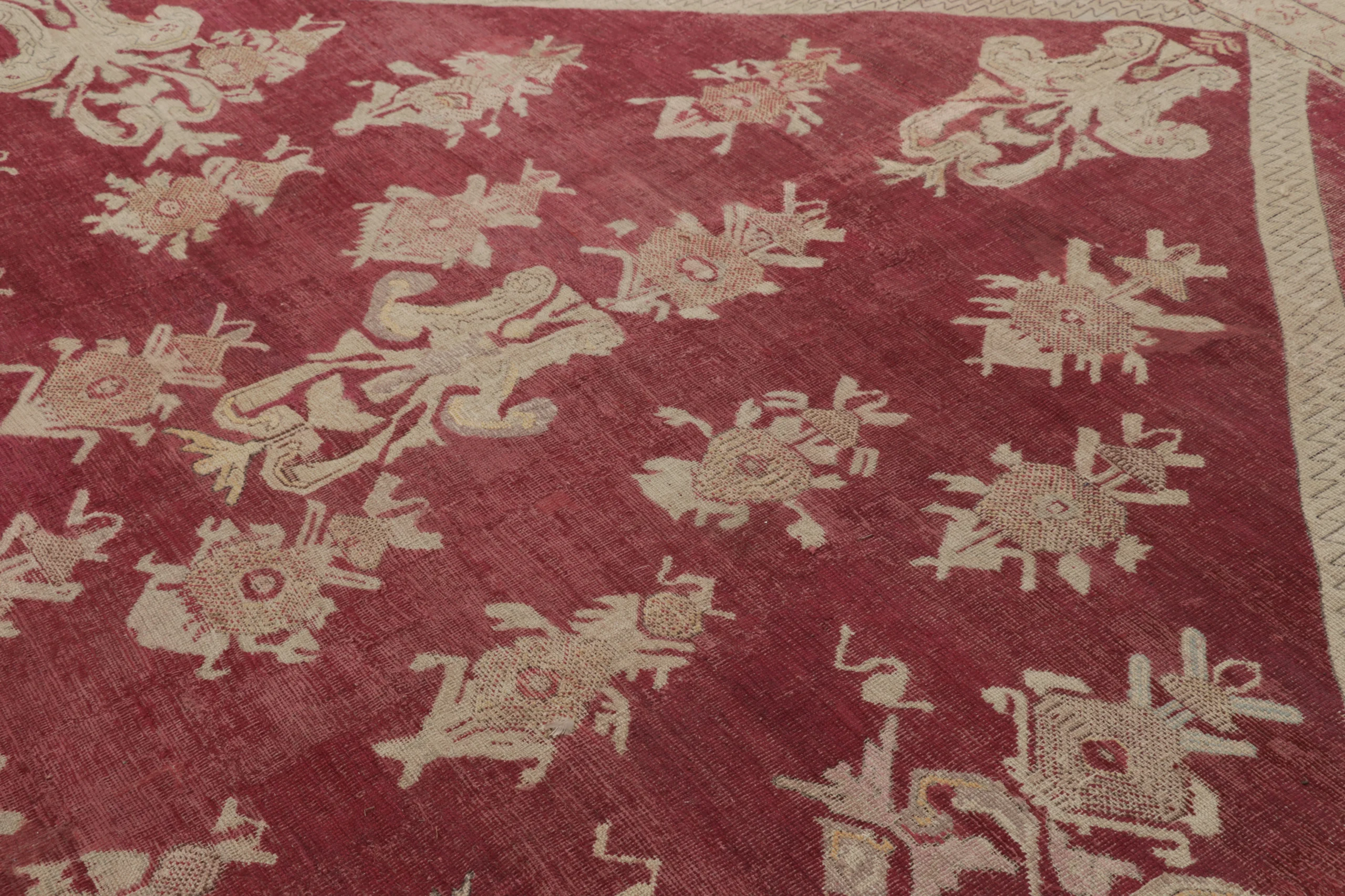 Antique Ghiordes Floral Rug
