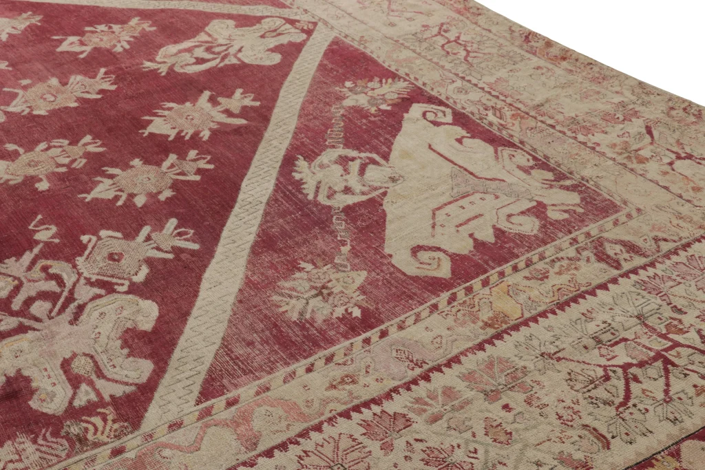 Antique Ghiordes Floral Rug