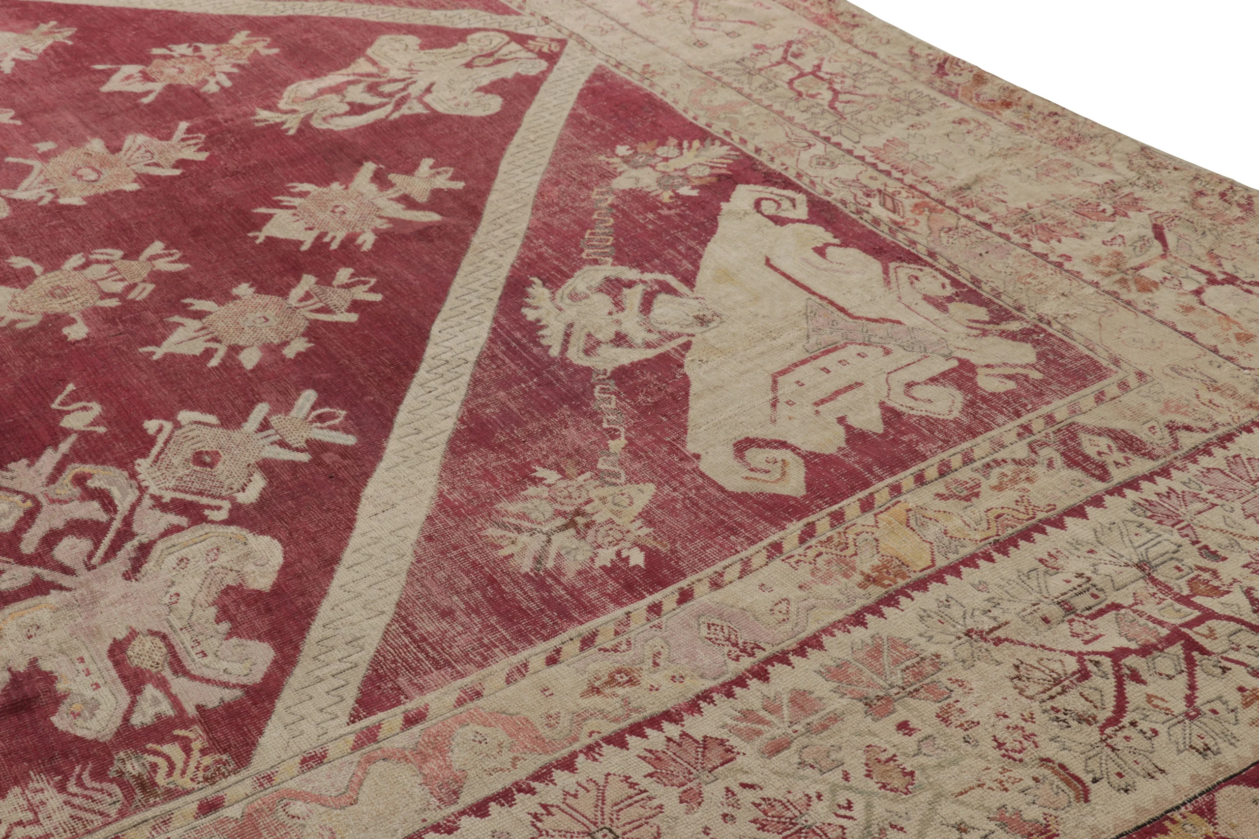 Antique Ghiordes Floral Rug