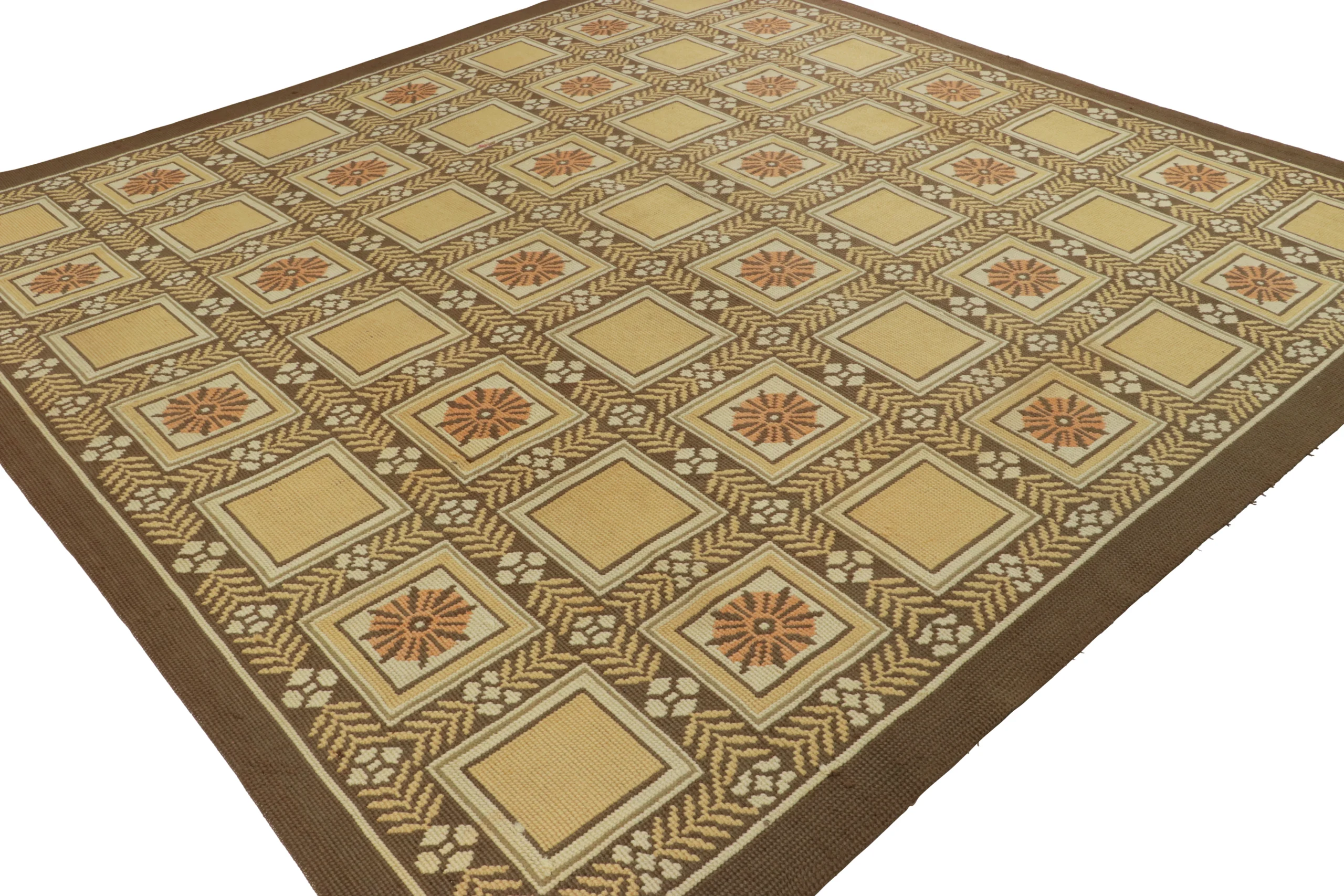 Antique Arraiolos Needlepoint Square Rug
