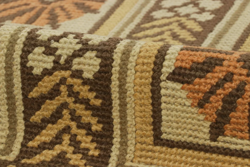 Antique Arraiolos Needlepoint Square Rug