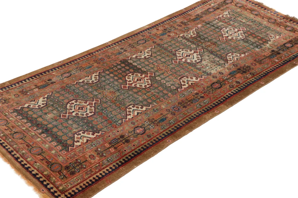 Antique Persian Sarab Medallion Runner Rug