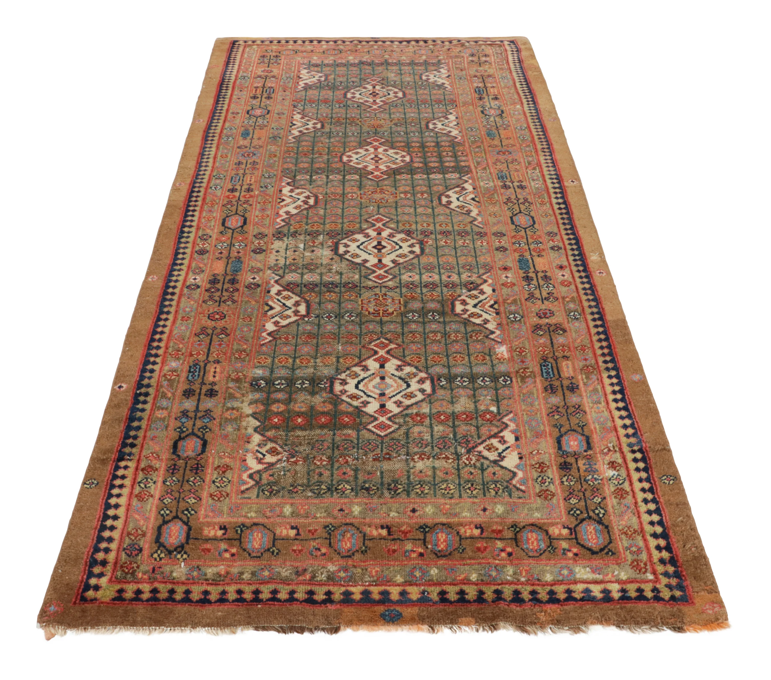 Antique Persian Sarab Medallion Runner Rug