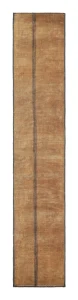 Vintage Tuareg Runner Mat, Brown and Beige Striped Patterns - Rug & Kilim