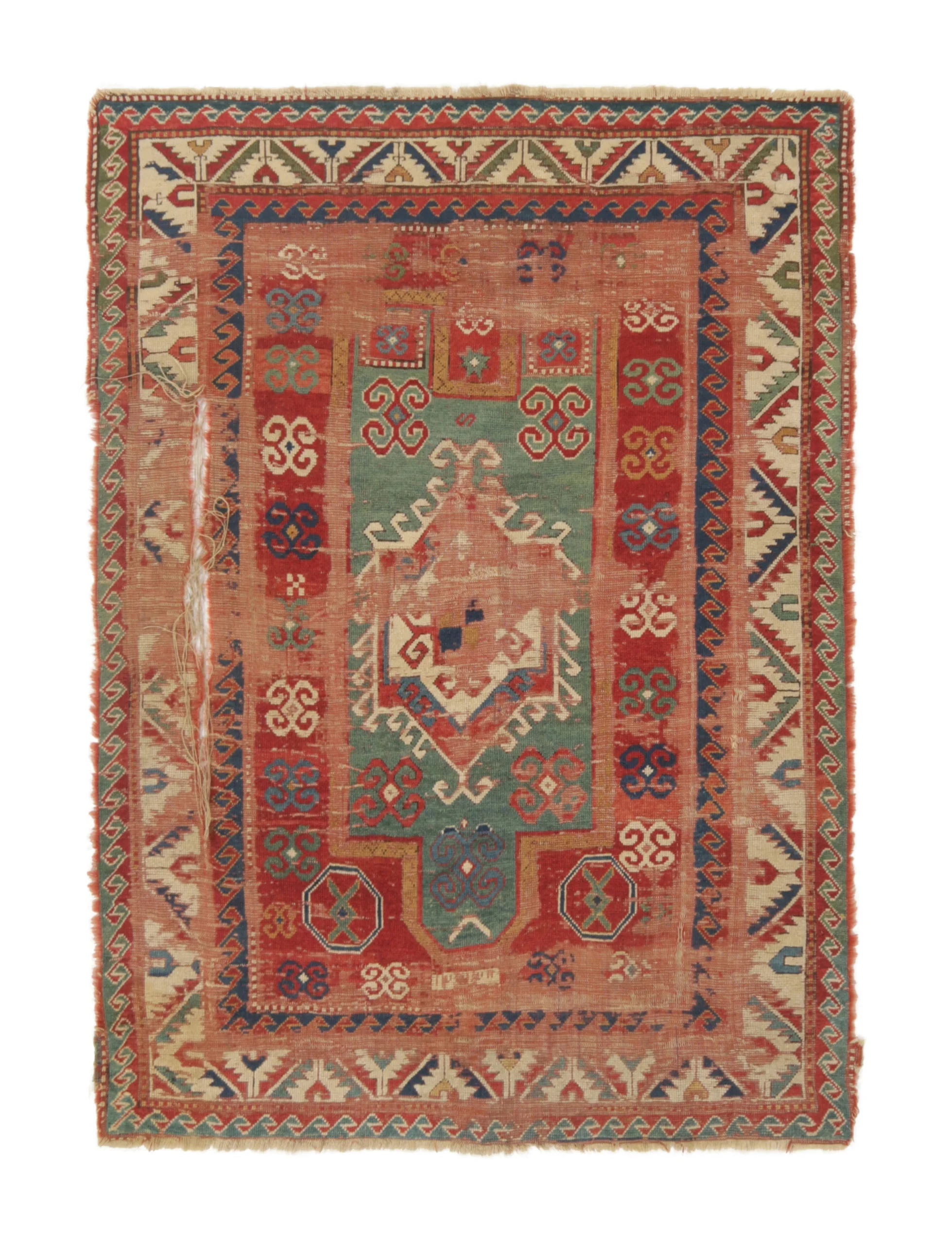Antique Kazak Medallion Tribal Rug