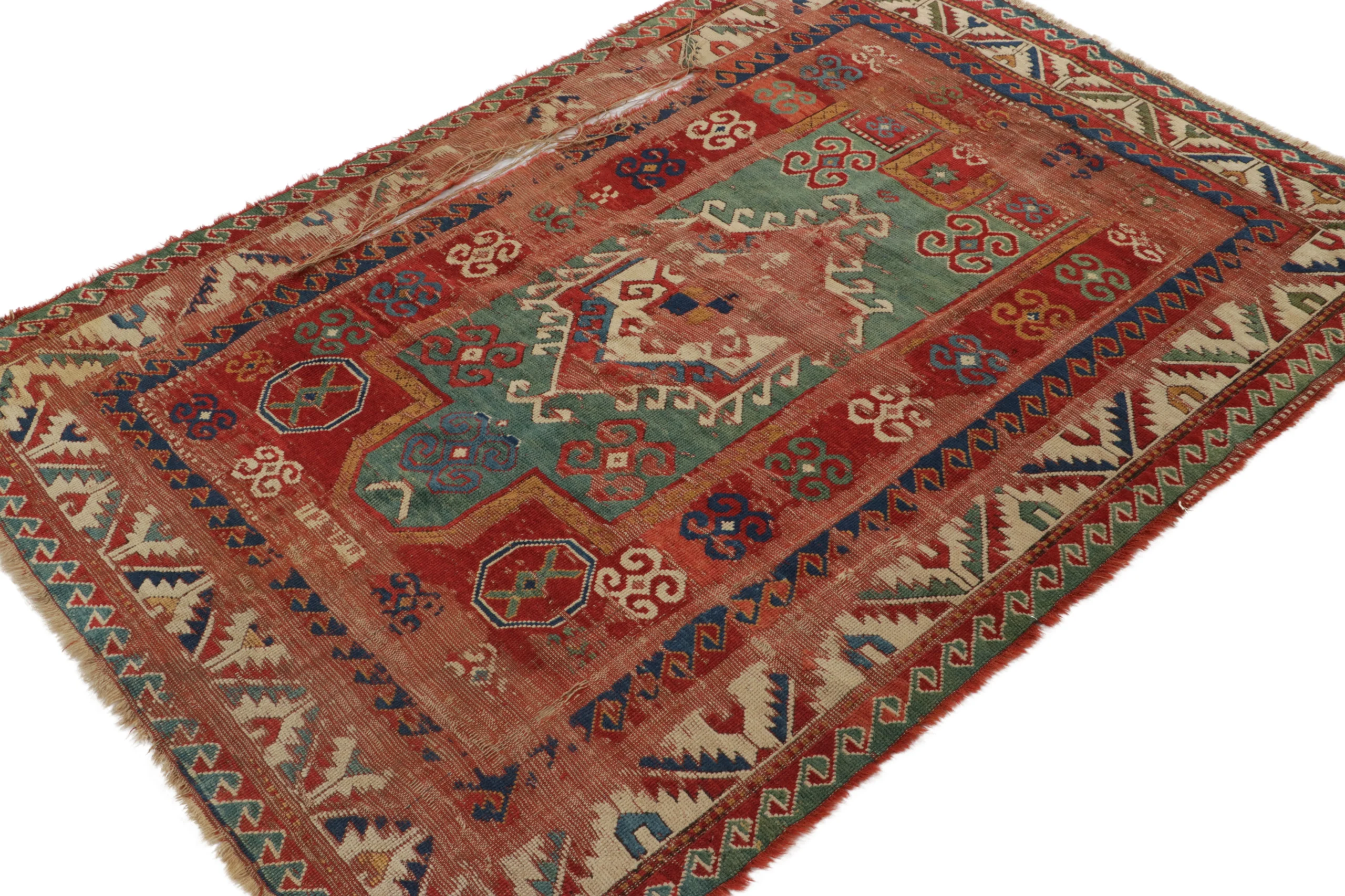 Antique Kazak Medallion Tribal Rug