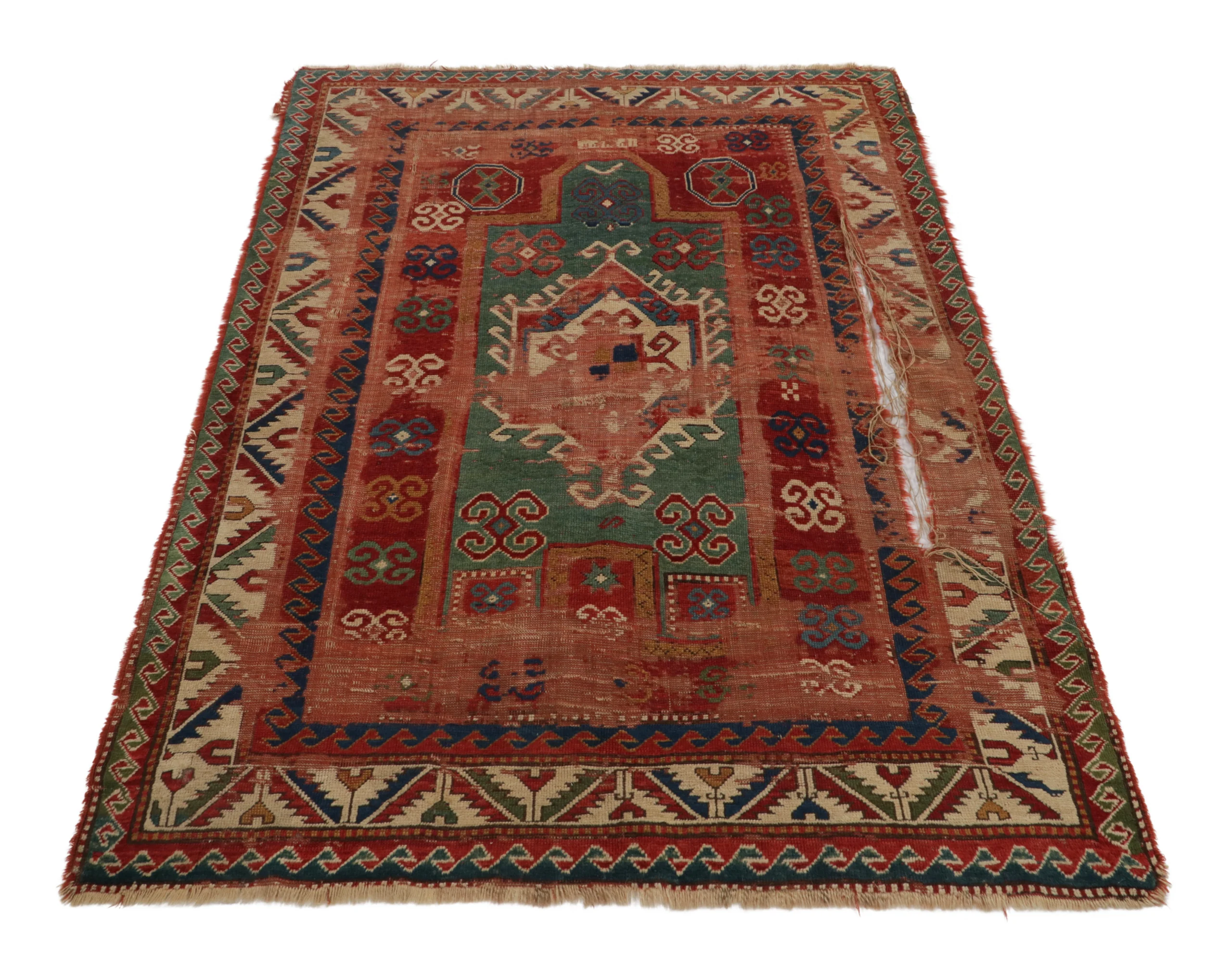 Antique Kazak Medallion Tribal Rug