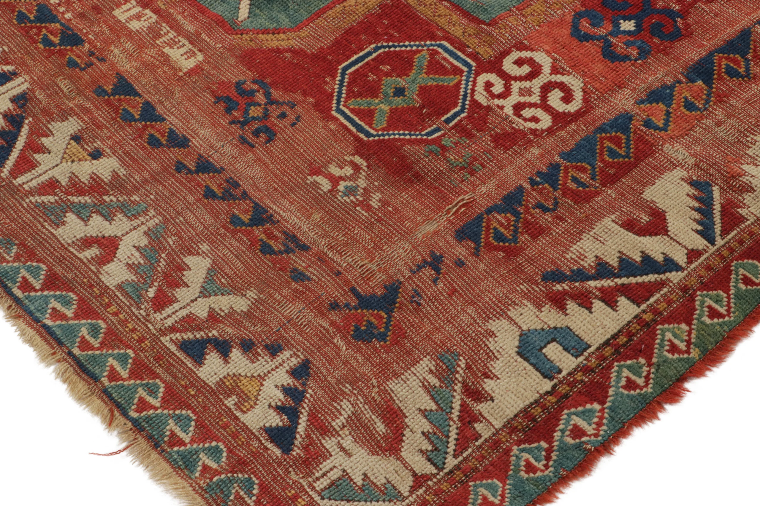 Antique Kazak Medallion Tribal Rug