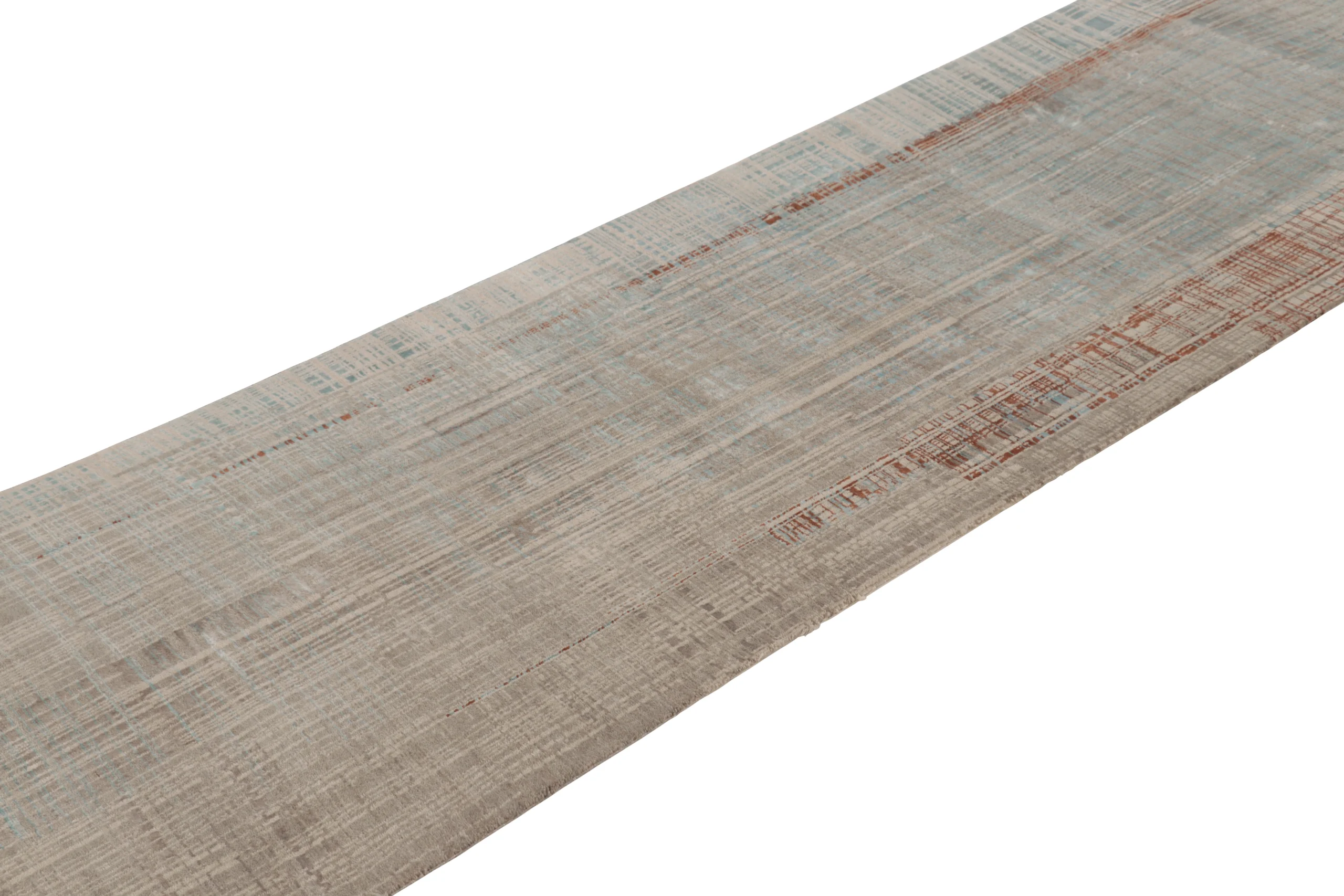 Modern Textural Geometric Runner Rug