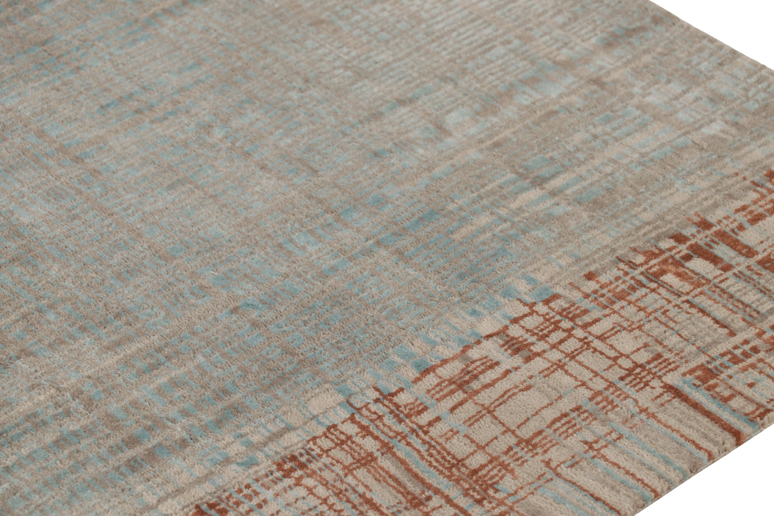 Modern Textural Geometric Runner Rug