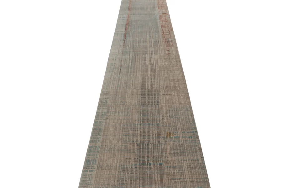 Modern Textural Geometric Runner Rug