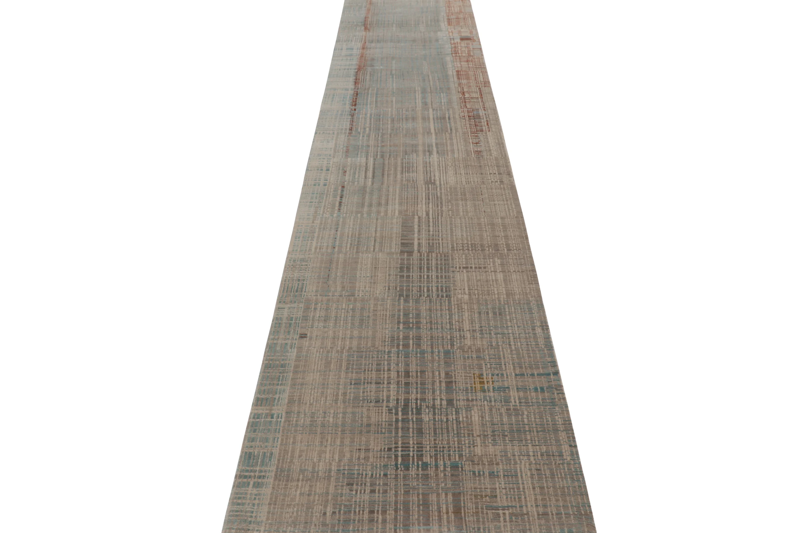 Modern Textural Geometric Runner Rug