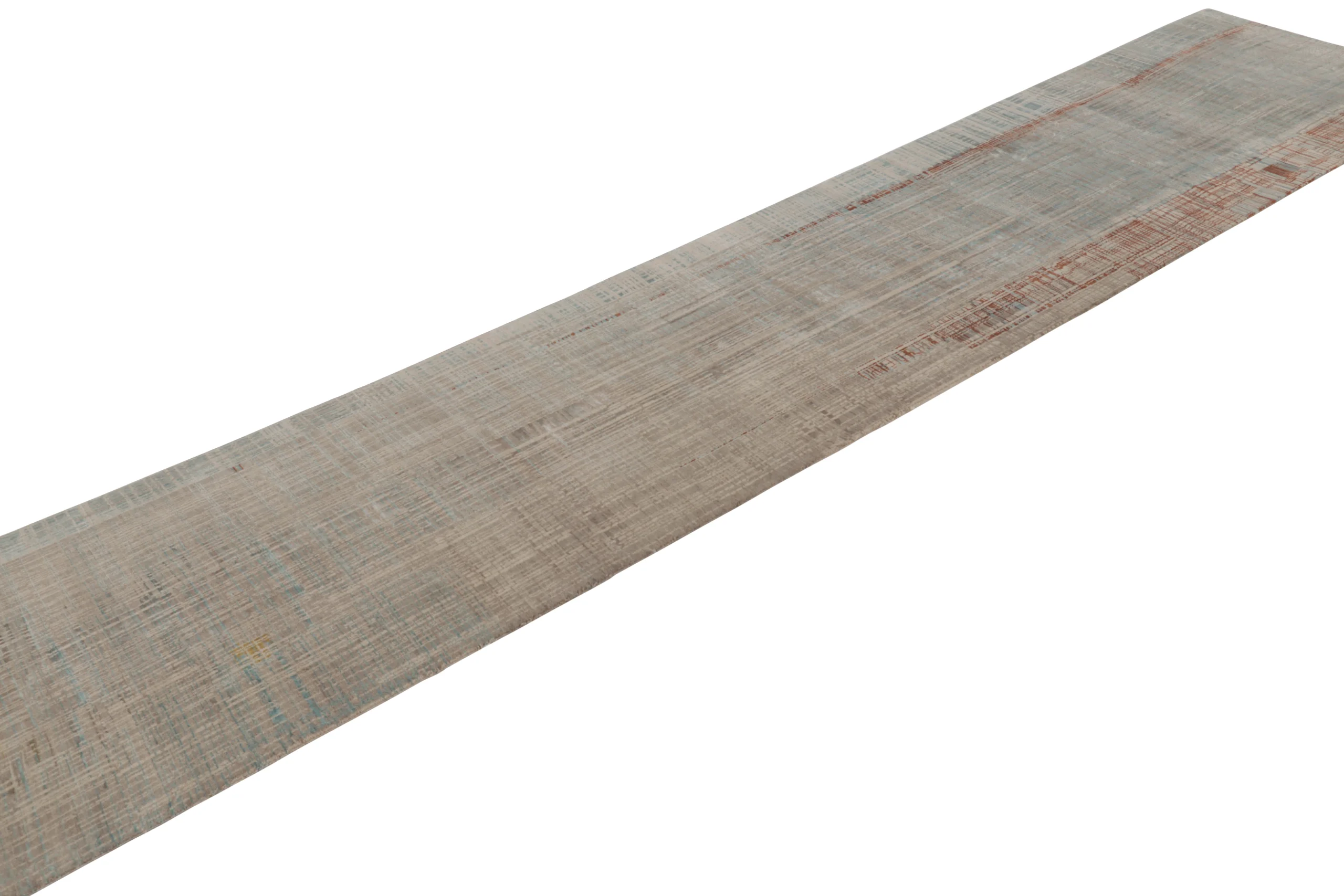 Modern Textural Geometric Runner Rug