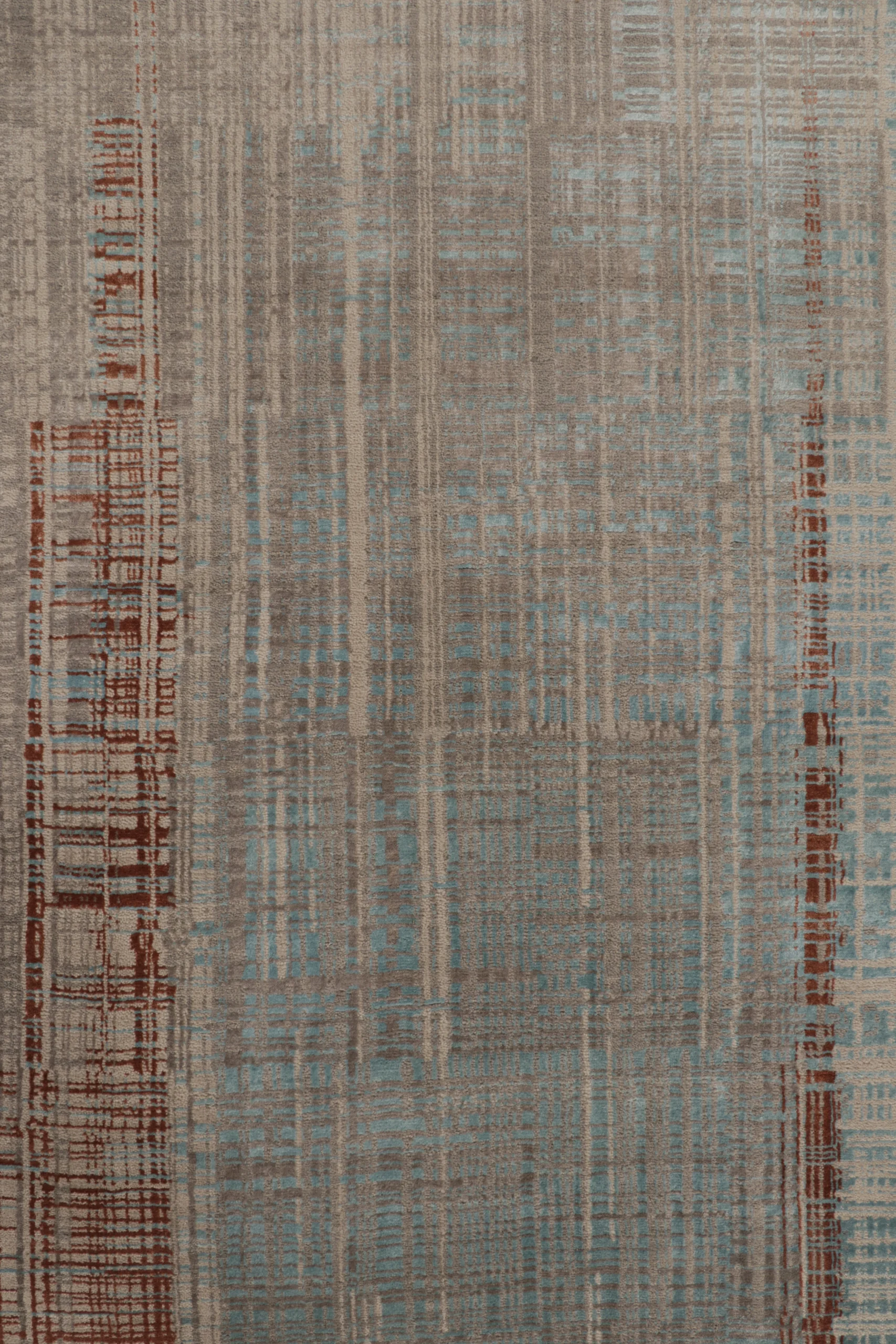 Modern Textural Geometric Runner Rug