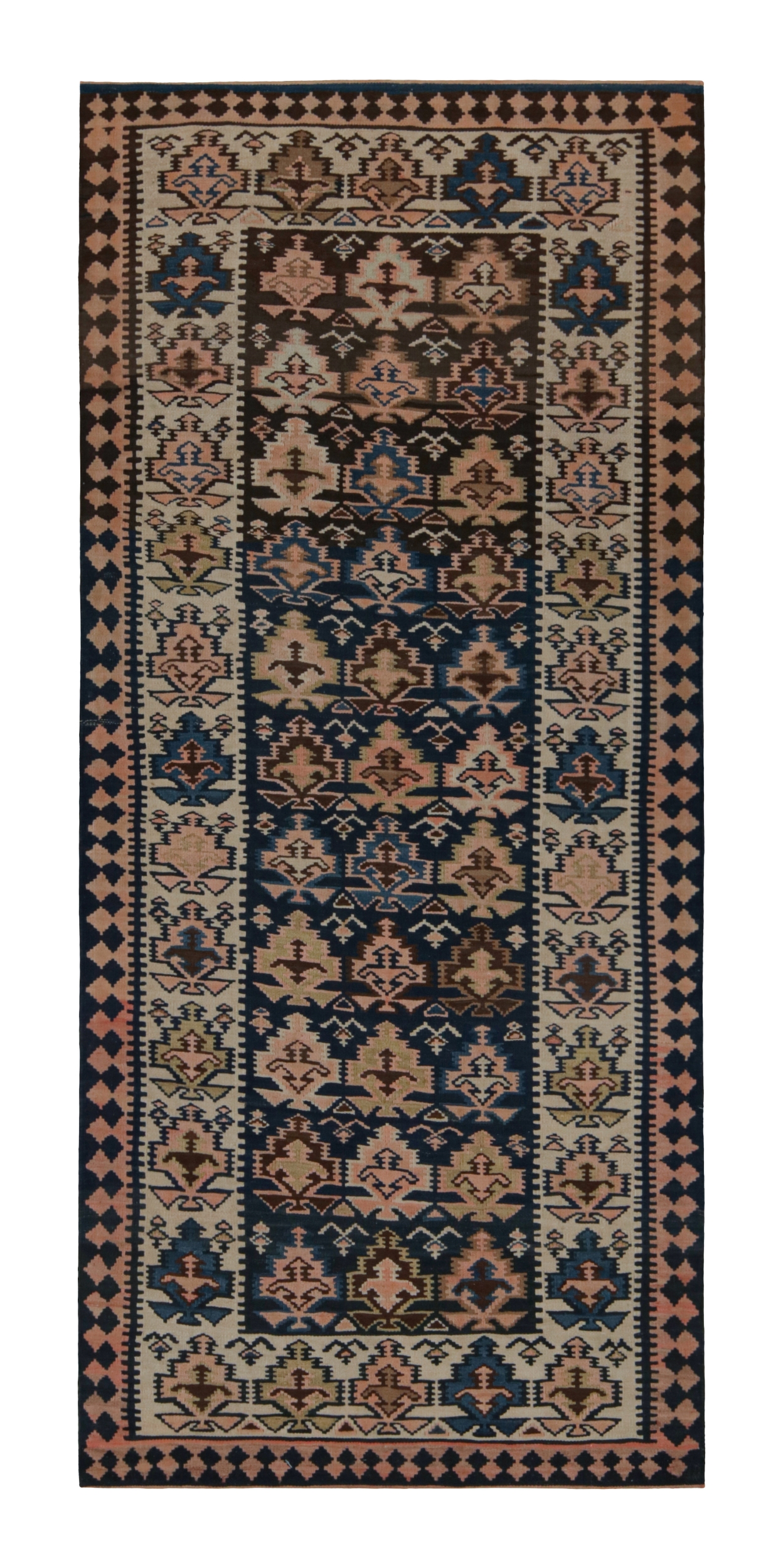 Antique Agra rug with Geometric Patterns