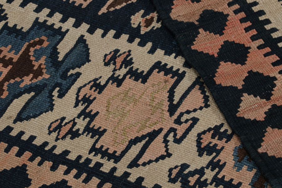 Antique Agra rug with Geometric Patterns