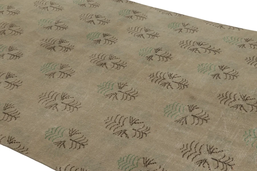 Vintage Turkish Distressed Geometric Rug