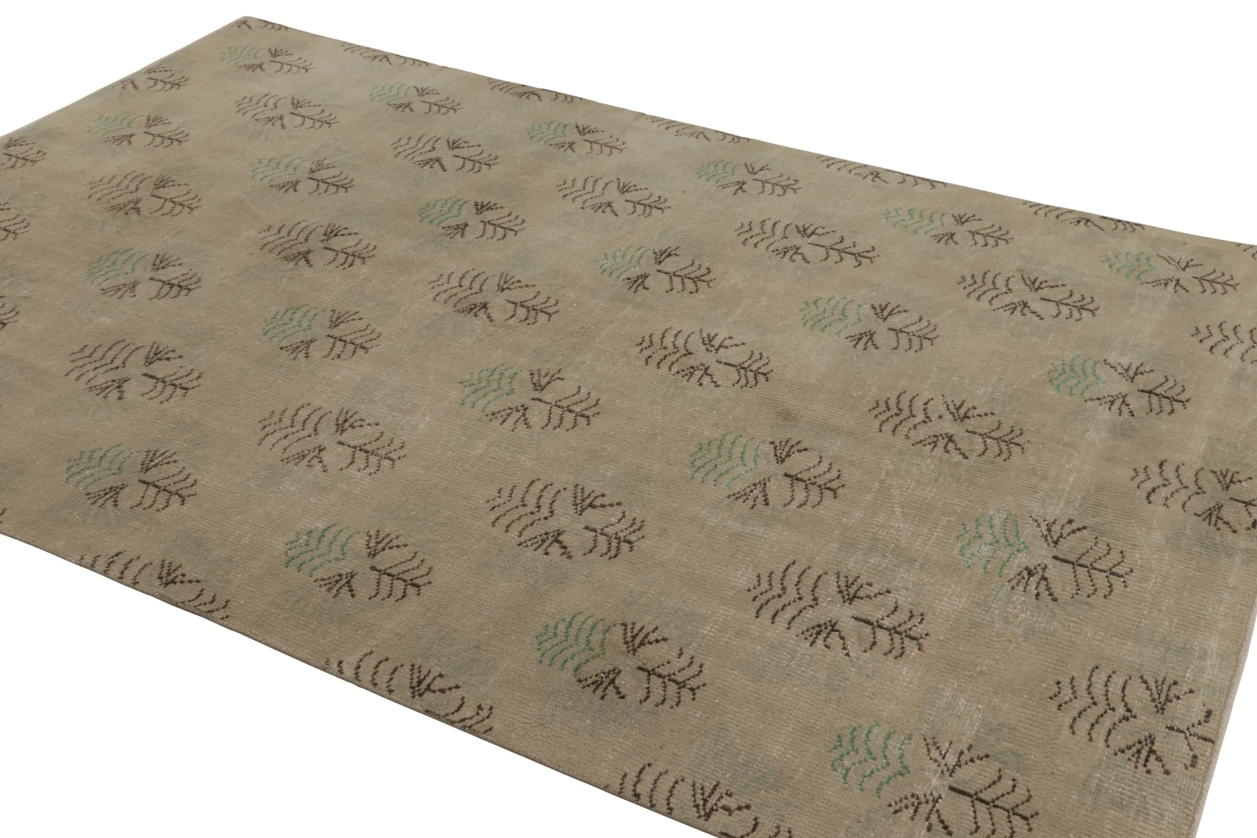 Vintage Turkish Distressed Geometric Rug
