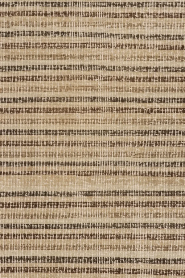 Vintage Turkish Distressed Geometric Striped Rug