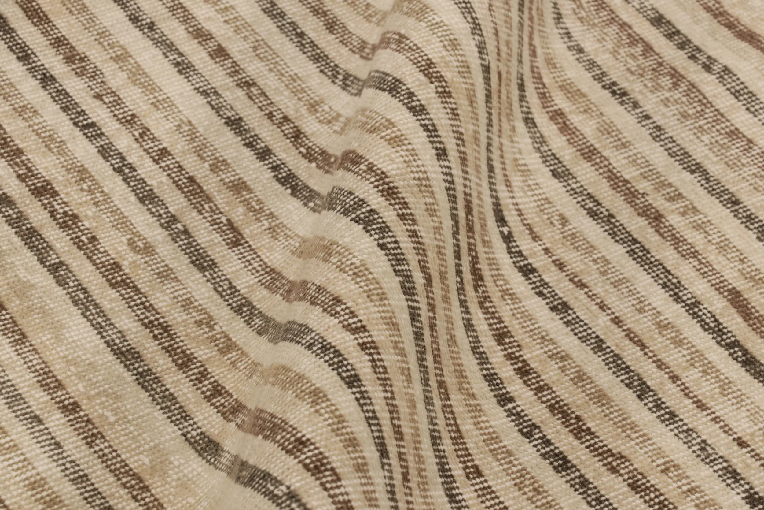 Vintage Turkish Distressed Geometric Striped Rug