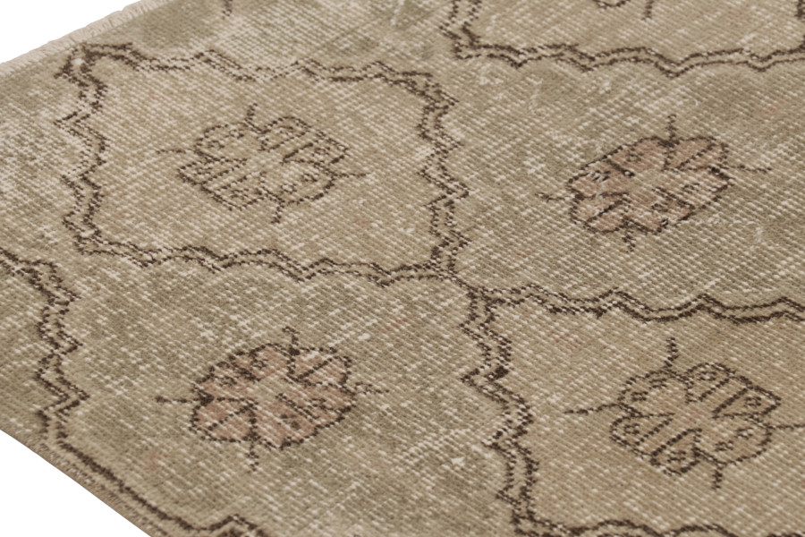 Vintage Turkish Distressed Geometric Rug
