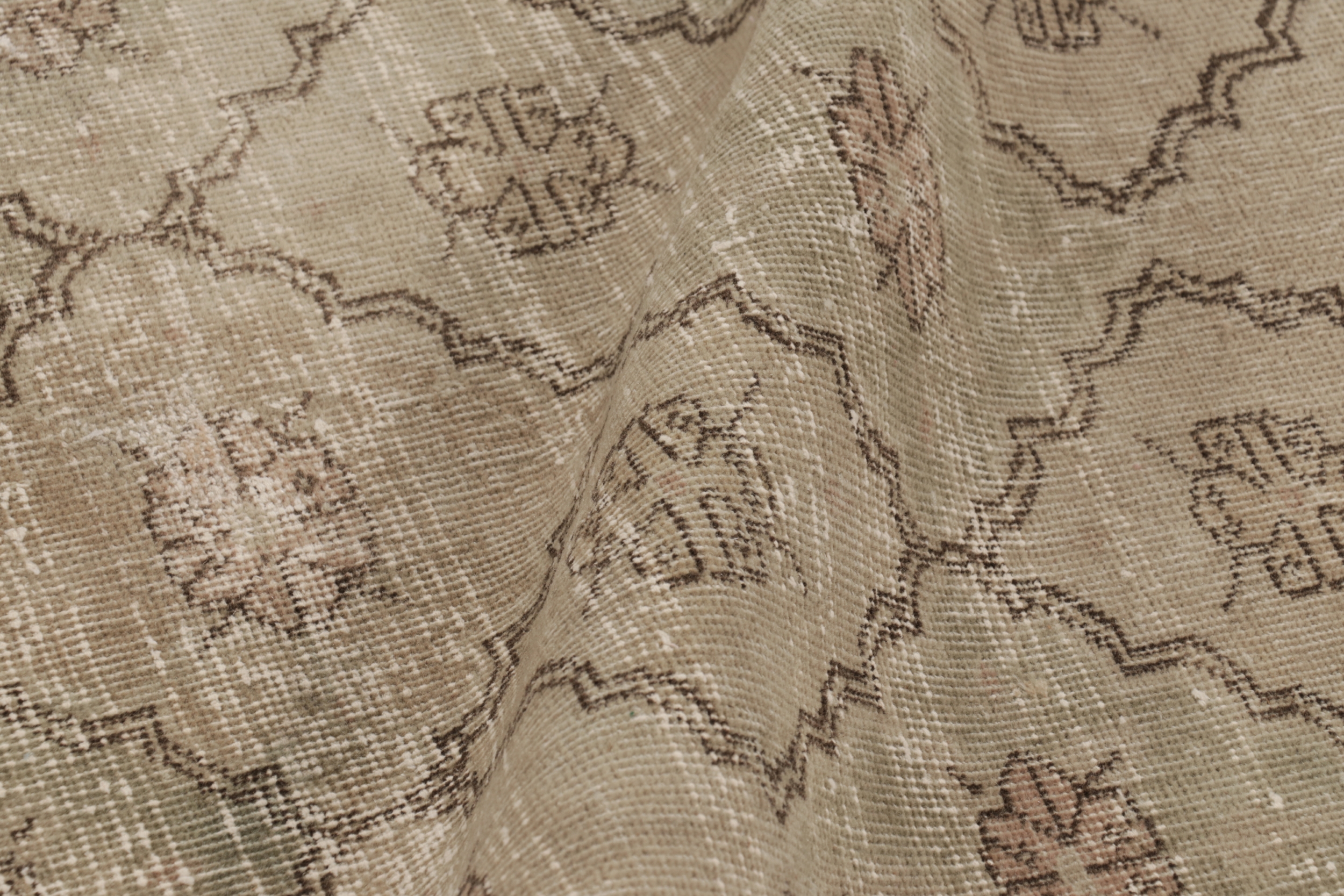Vintage Turkish Distressed Geometric Rug