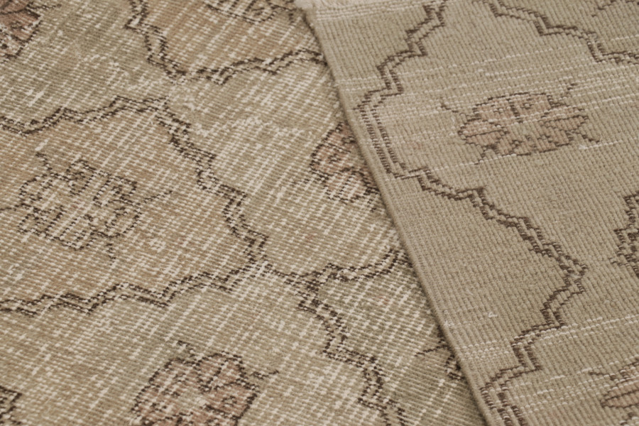 Vintage Turkish Distressed Geometric Rug