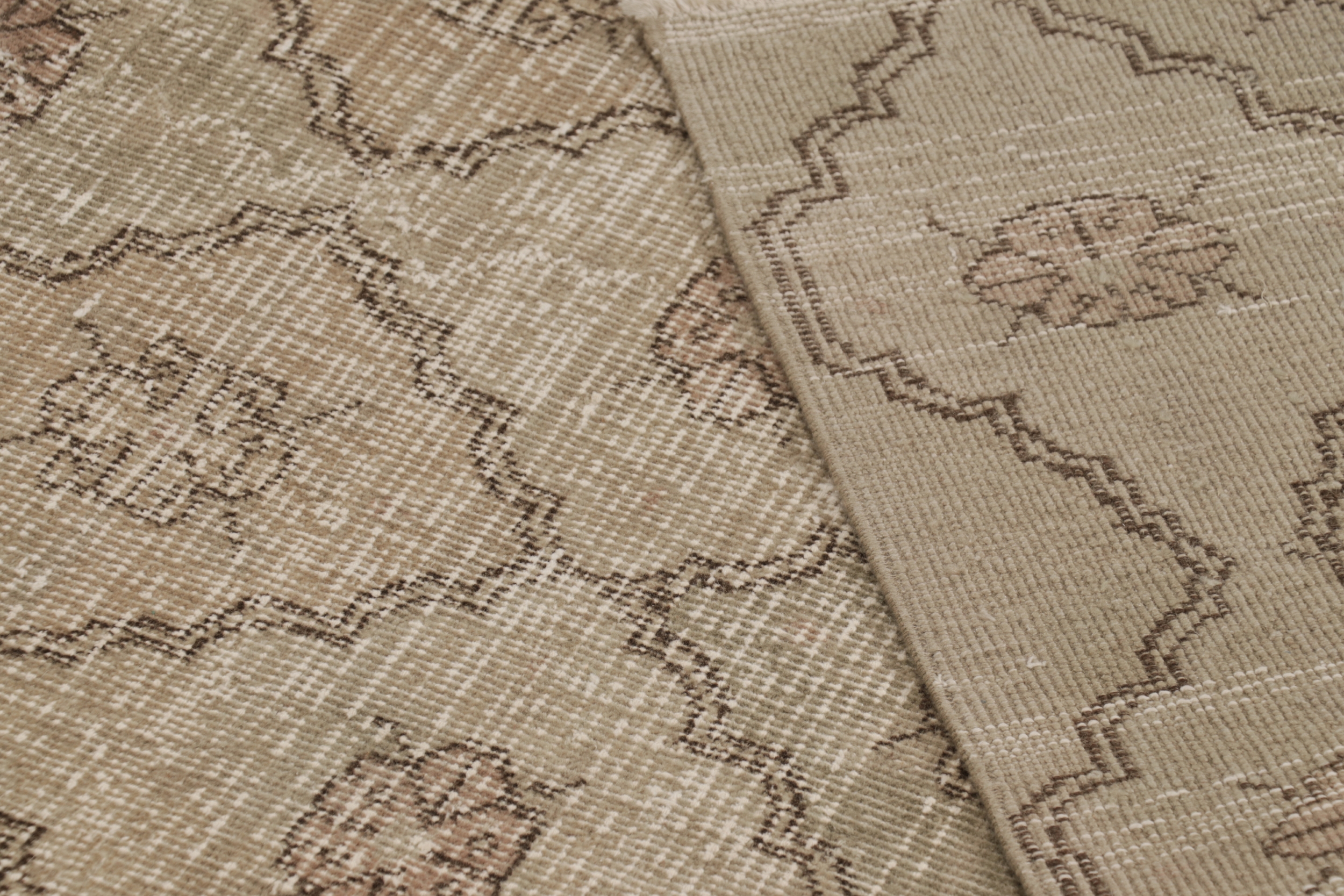Vintage Turkish Distressed Geometric Rug