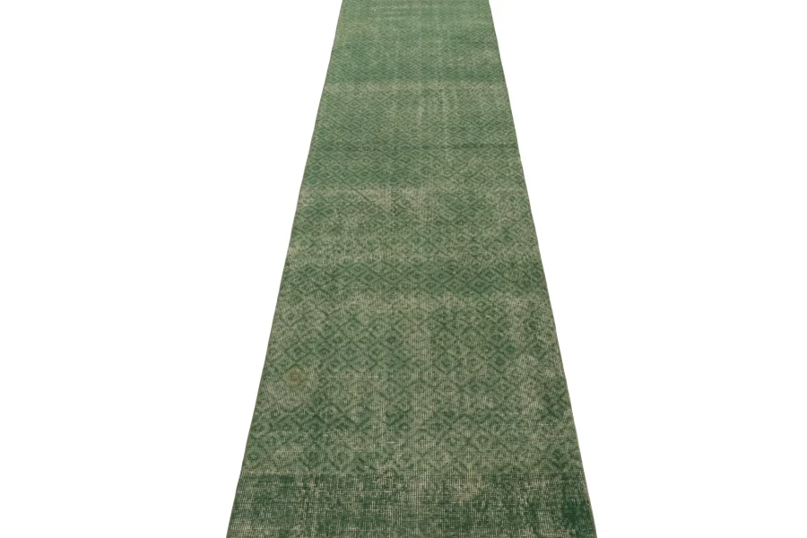 Vintage Turkish Distressed Geometric Rug