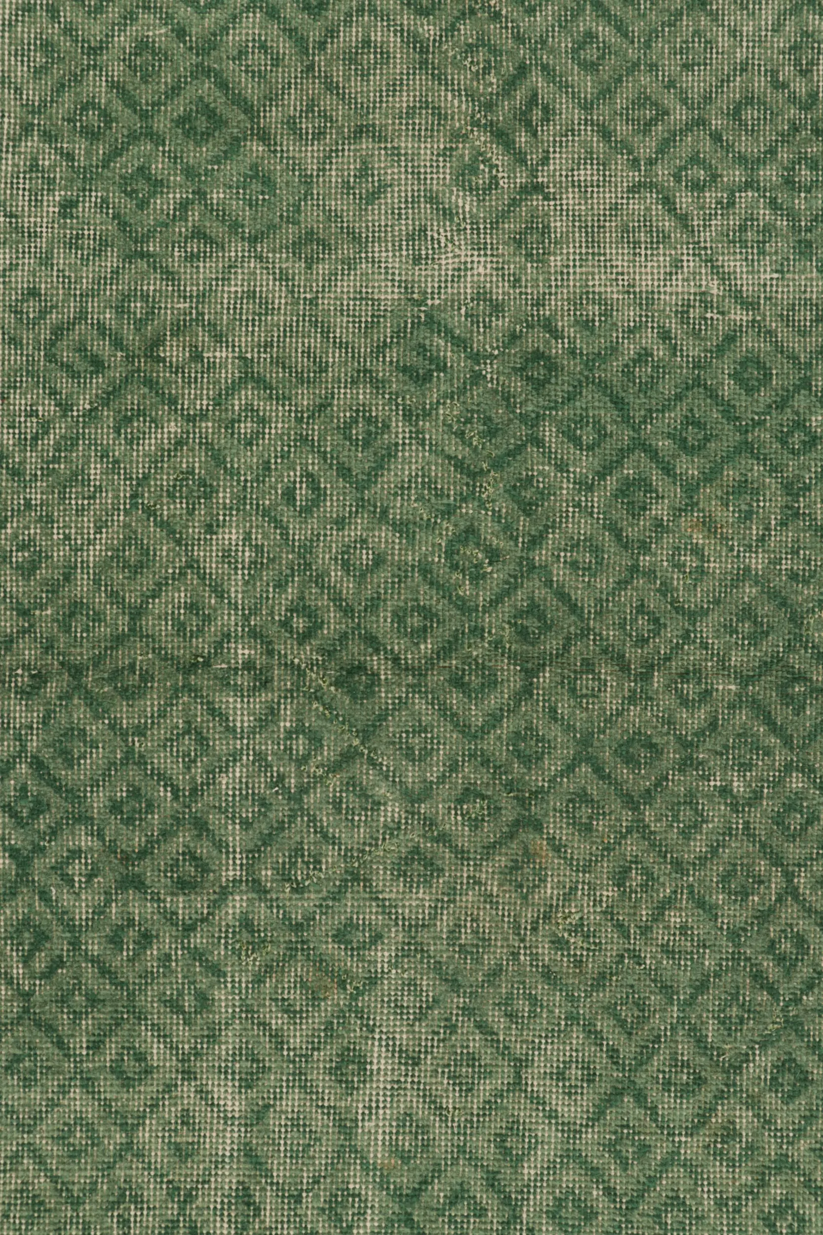 Vintage Turkish Distressed Geometric Rug