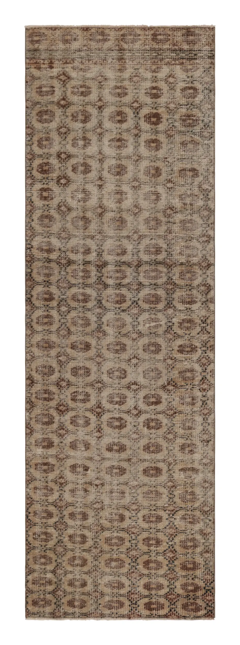 Vintage Distressed All over Geometric Runner Rug